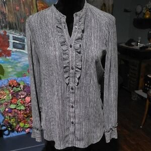 Banana Republic Black and White Striped Blouse